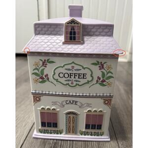 Lenox Village Canisters 1990 Coffee Cafe Purple *Read*